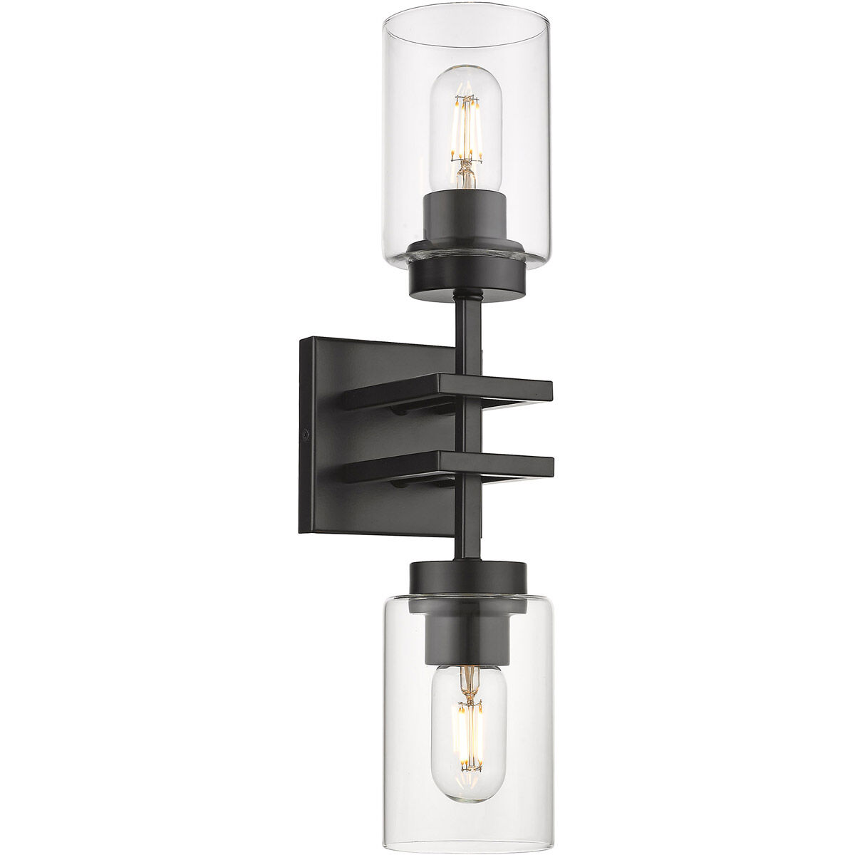 Golden Lighting 6070-2W BLK-BLK Tribeca 2 Light 19 inch